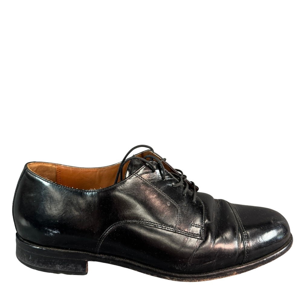 Bostonian Classics Mens Black Leather Cap Toe Lace Up Dress Shoes Oxfords 8D
